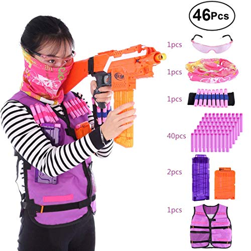 FenglinTech Girls Tactical Vest Kit for Nerf Rebelle Series Blaster - (Type 2)