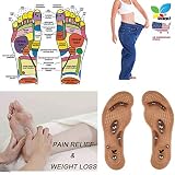 STCORPS7 Slim Fast Acupressure Slimming Insoles Pad Foot Massager Magnetic Massage Insole Foot Cushion Therapy Weight Loss 24cm (Women)
