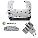 HnyBaby Organic Cotton Drool and Teething Pads with Bib Designed for Ergobaby Four Position 360 Baby Carrier | Reversible Ultra Soft Absorbent 3 Piece Set for Boys and Girls