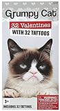 32 Grumpy Cat Valentine Classroom Sharing Cards with 32 Tattoos