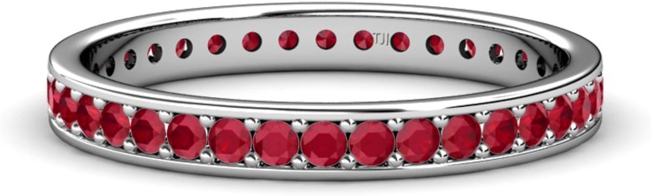 TriJewels Ruby Channel with Prong Set Womens Eternity Band 0.59ctw to 0