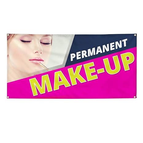 Amazon Com Vinyl Banner Sign Permanent Make Up 1 Business Make
