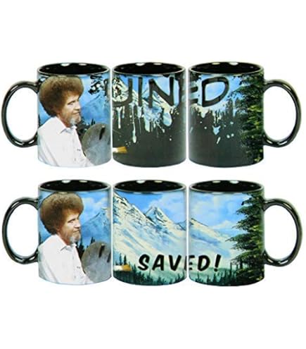 Tazza Bob Ross Aquarius 325ml - Ceramica Con Design Positivo Da Regalo