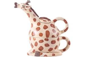 Blue Sky Ceramic 8.25"X5"X8" Giraffe Tea for One
