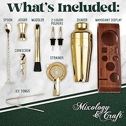 Mixology Bartender Kit: 10-Piece Bar Tool Set with