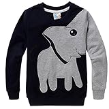 Tecrok Little Boys' Super Cute Elephant Print Sport Long Sleeve Pullover T Shirt 0.5-5 Years