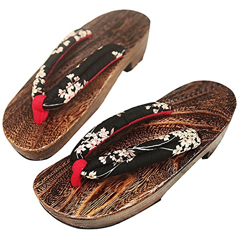 ZooBoo Women's Wooden Slippers Janpanese Flip Flops Clogs Geta Sandals Japanese Kimono Cosplay Shoes