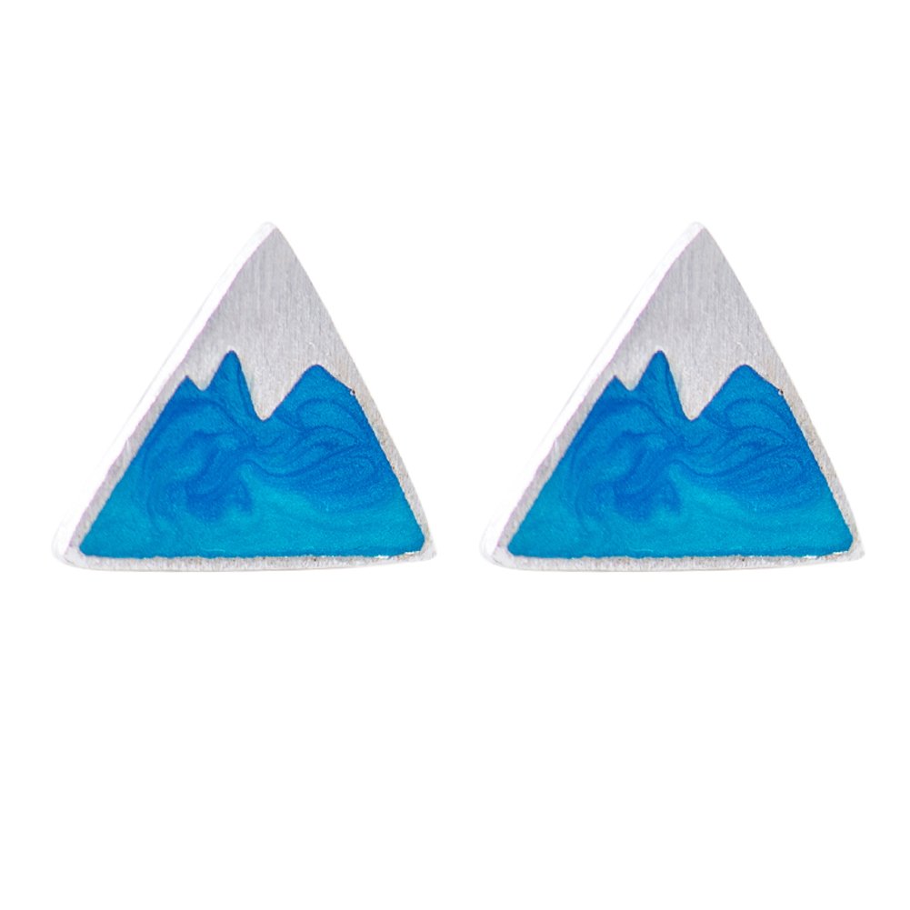 Helen de Lete Ice Mountain 925 Sterling Silver Stud Earrings