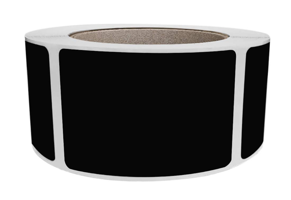 Royal Green Rectangular Stickers Labels 7.5cm x 5cm (76mm x 51mm) Black Sticker Roll - 500 Pack
