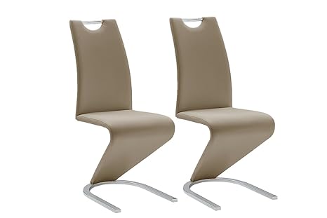 Robas Lund, Stuhl, Esszimmerstuhl, Schwingstuhl, Amado, 2er Set, cappuccino, 62 x 45 x 102 cm, AMA10CX2