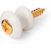Waverly Guitar Strap Button, White Button, Gold Screw