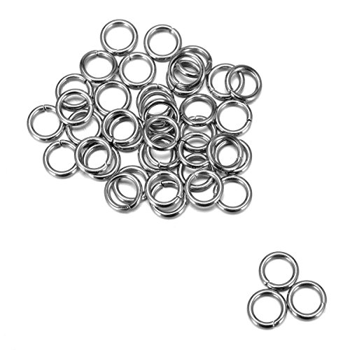 Housweety 500 Stainless Steel Open Jump Rings 6mm Dia. Findings