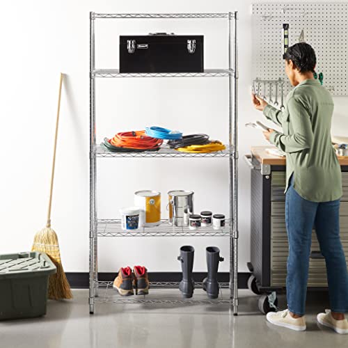 Amazon Basics 5Shelf Adjustable, Heavy Duty Storage Shelving Unit (350