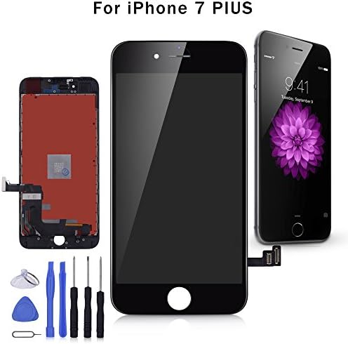 iPhone 7 Plus Screen Replacement, iPhone 7 Plus Display, LCD Touch Screen Kit Digitizer Frame Assembly Set for iPhone 7 Plus 5.5 inch Replacement Repair Tool Kit (black)