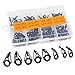 Sougayilang Box Small Freshwater Saltwater Fishing Rod Parts Ring Stainless Repair Guides DIY Set Kits (80pcs Black TOP Tips)