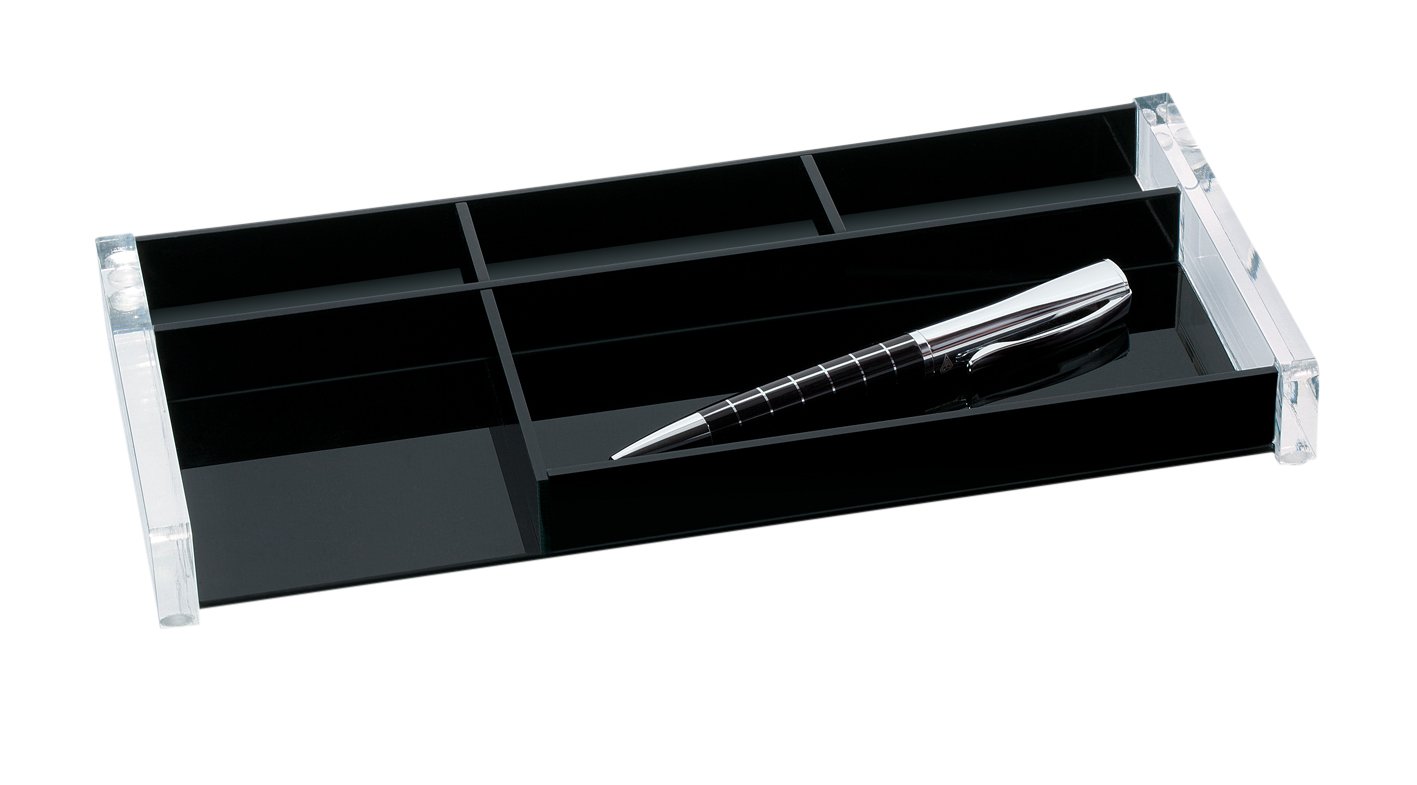 WEDO 601601 Pen Tray (Acrylic Exclusive) Crystal Clear/Black