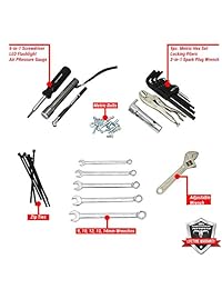 Pit Posse PP2879 juego ATV enrollable de herramientas para reparar motocicletas, para Honda Kawasaki Yamaha Suzuki