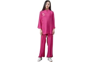 KSUA Women Tai Chi Uniform Cotton Kung Fu Uniform Chinese Style Zen Meditation Casual Long Sleeve Morning Excerises Outfit