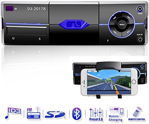 Car Stereo With Phone Holder, Single Din In Dash Car Radio Audio Receiver Supports Bluetooth/18FM/MP3/USB/MMC/SD/Remote Control by Xshop