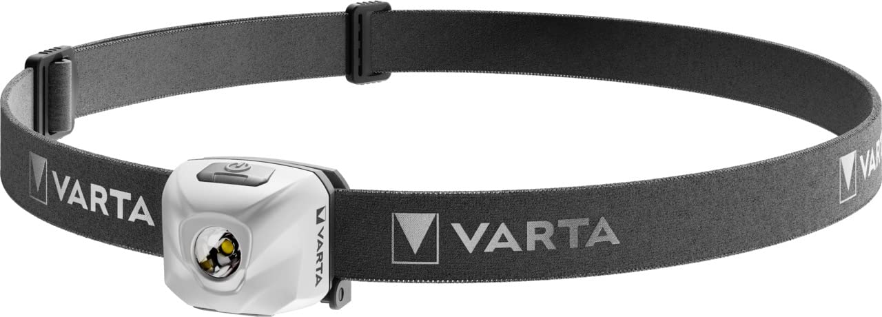 VARTA Outdoor Sports Ultralight H30R in White, Lightweight and Compact, Rechargeable lamp, Head Light with Button Lock and Storage Function for Saving Your Settings for Outdoor Activities at Night