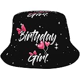 Birthday Queen Birthday Bucket Hat for Women Men Birthday Hat Beach Travel Sun Hat Packable Fisherman Cap for Travel Hiking