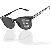 DEHOTRE Progressive Multifocal Reading Sunglasses Men No Line Bifocal Sun Readers with Core Wire Zero Top Spring Hinge UV400