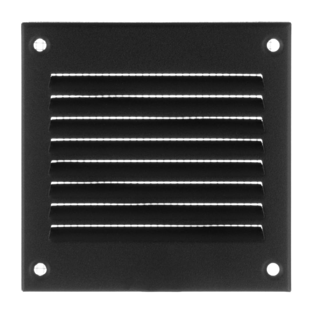 100x100mm / 4x4" inch Anthracite Metal Air Vent Grille Cover with Insect Mesh - Ventilation Cover