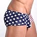 Voberry Men's Sexy Stripe Boxer Briefs Cotton Underwear Shorts Soft Underpants (XL, Red)