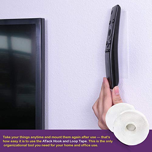 ATack Adhesive Hook and Loop Tape, White, 1-Inch x 10-Foot Sticky Back Double-Sided Hook Loop Tape for Textile, Tools, Gardening Beds, Mounting Chargers - Thumbnail 4