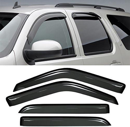 VioGi New 4pcs for 97-13 Expedition Wind Dark Smoke Out-Channel/Outside Mount Style Wind Sun Rain Guard Vent Shade Deflector Window Visors