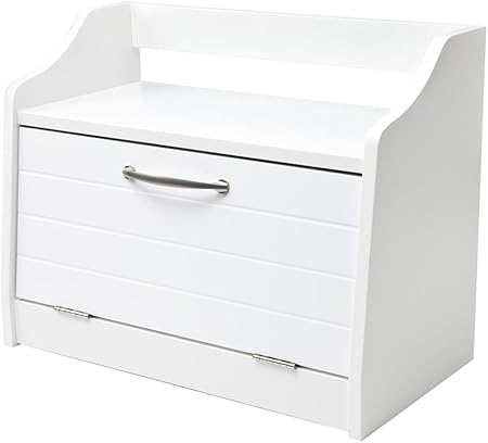 Elegant Brands Bread Bin White Wooden Freestanding Work Top