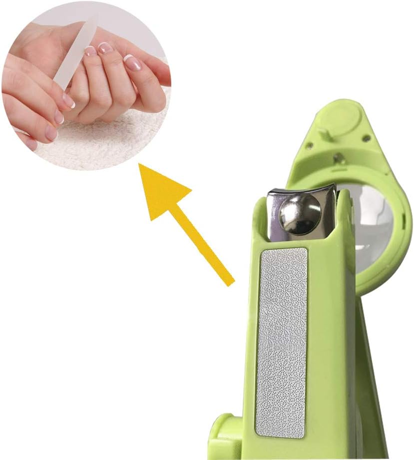 Nail Clippers with fold-Away Magnifier and LED Light, Stainless Steel Fingernails & Toenails Clippers Nail Care for The Elderly and Baby Nail Reduce Eye Strain: Health & Personal Care