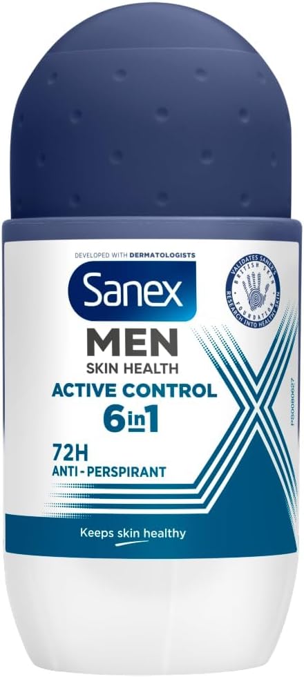 Sanex Men Active Control Antiperspirant Roll On Deodorant 50ml Odour Capture