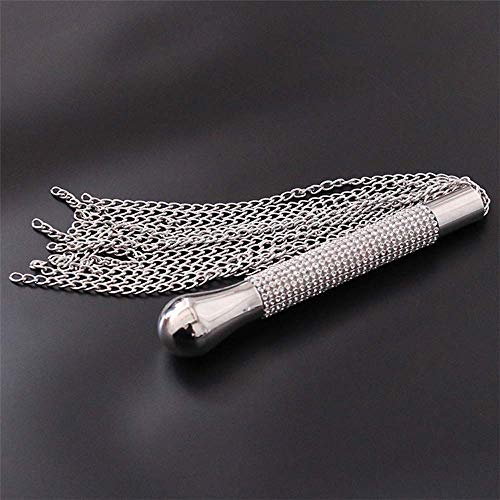 STTQYB Metal Alloy Chain Tassel Short Horse Riding Whip Crop Crystal Handle