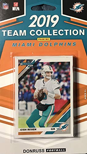 Miami Dolphins 2019 Donruss Factory Sealed 10 Card Team Set with Josh Rosen and Dan Marino Plus 8 Other Cards Including 3 Rookies