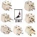 OREI 7 World Travel Adapter Plug Set Safe Grounded for Europe, Germany, Italy, S. Africa, China, Australia, UK, India and More