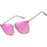 HAOLOTA Polarized Sunglasses for Women UV Protection Oversized Cat Eye Lightweight Trendy Shades