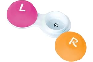 Flents Contact Lens Case, Soft Grip for Hard or Soft Lenses, Large Letters for Easy Identification, Portable Travel-Sized, Slimline Soft Grip, Color May Vary