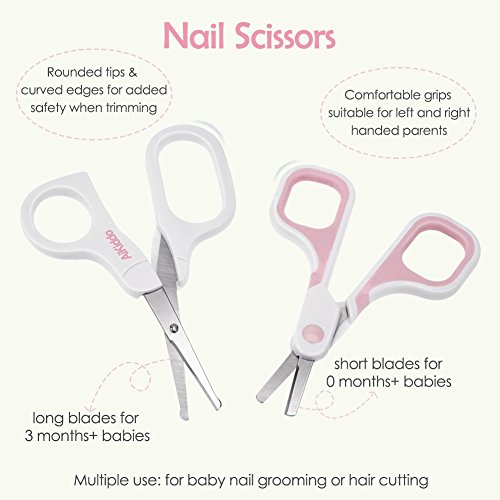 Baby Grooming Kit Baby Nail Clipper Set Baby Healthcare Set Includes Nail Clippers, Scissors, Nail File, Nasal Clip Baby Care Tools 4-in-1 Set with Box