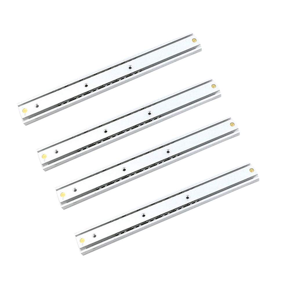 TOOLDO 2 Pairs of Heavy Duty Ball Bearing Drawer Runner Slides Draw Depth for 16mm Full Extension Drawer Runners 16mm Wide x 140mm