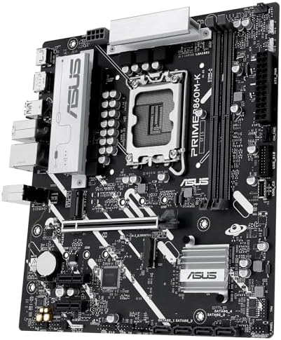 Prime B860M-K, Placa Base Intel mATX, 6+1+1+1 etapas de alimentación DrMOS, DDR5, PCIe 4.0, 2 Ranuras M.2, Realtek 2.5Gb Ethernet, DisplayPort, HDMI,USB 10Gbps, USB Tipo-C 5Gbps Frontal