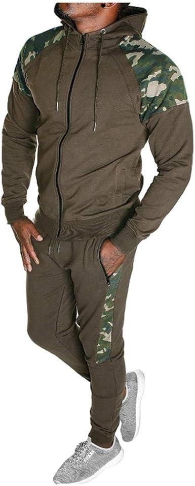 mens khaki tracksuit set