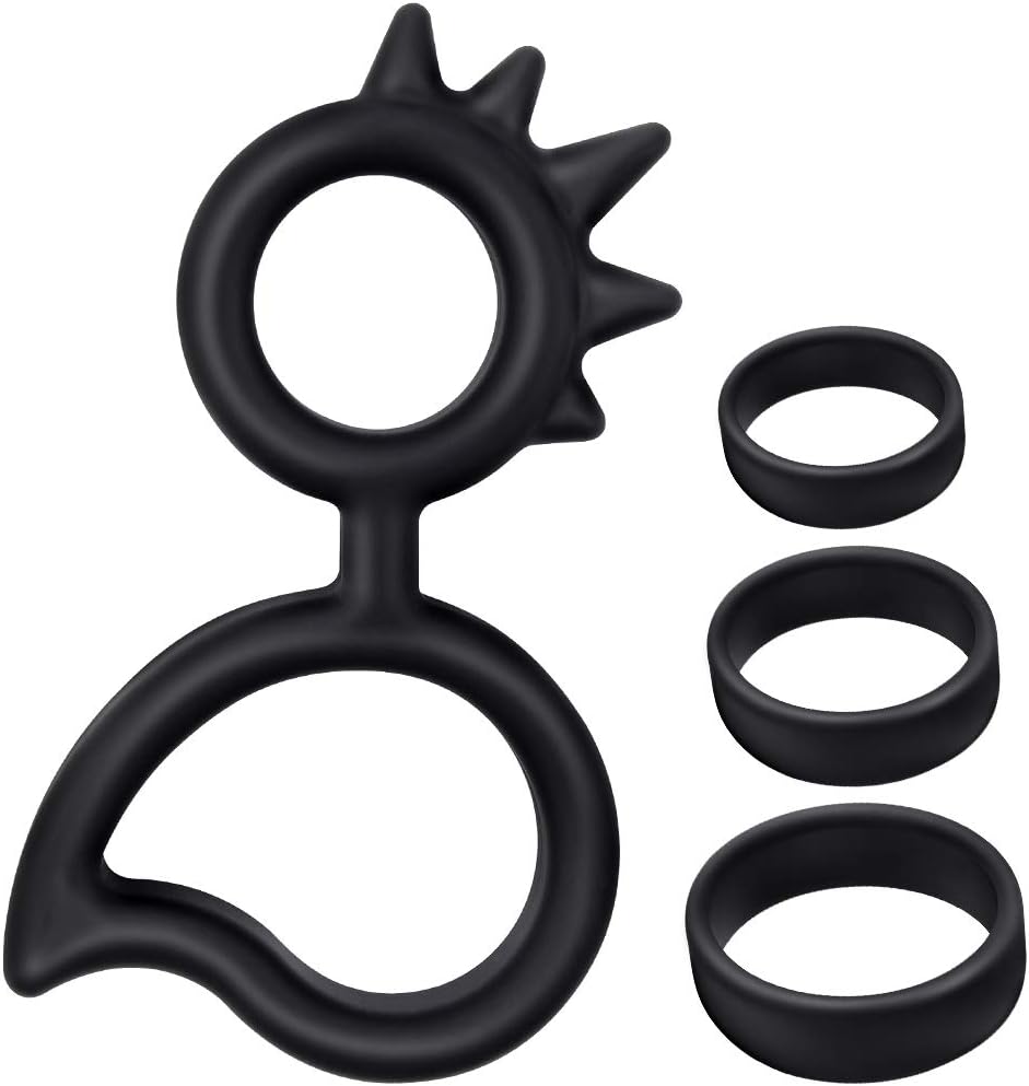 Silikon Penisring Cockringe mit superelastischem Material,4 Ringe Penisring Hodenring in einem Schwarz zur Potenzsteigerung