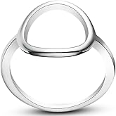 WFF Stainless Steel Open Circle Karma Statement Promise Ring