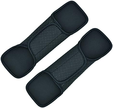Wanty 1 Pair Black Color Neoprene Multipurpose Comfort Shoulder Strap Pads Shoulder Cushion Pad Protector for Backpack Rucksack / Travel Bag / Car Seat Belts Protect Pads (Neoprene black)