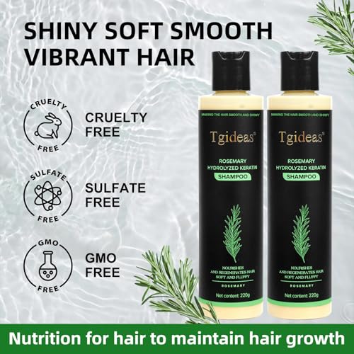 Tgideas Rosemary & Biotin Shampoo for Thinning Hair, Volumizing Shampoo for Fuller, Thicker Hair, Strengthening & Nourishing Formula with Root Lift, Gentle Daily Care for Women & Men (7.4 fl oz)