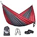 JBM Single Camping Hammock Portable Lightweight Hammock - Support 264lbs (Gray & Red)