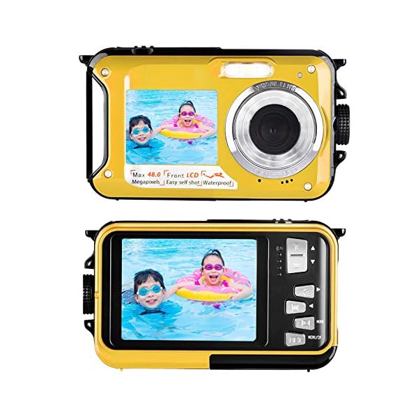 Unterwasserkamera Kamera Wasserdicht mit Dual Screen 2.7K 48MP Unterwasserkamera Digital Wasserdicht zum Schnorcheln…