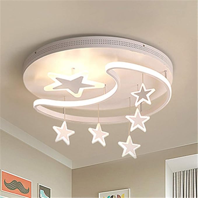 ZSML Acrylic Starry LED White Flush Mount Ceiling Lamp