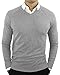 Comfortably Collared Men's Perfect Slim Fit Lightweight Soft Fitted V-Neck Pullover Sweater, Large, Heather Gray